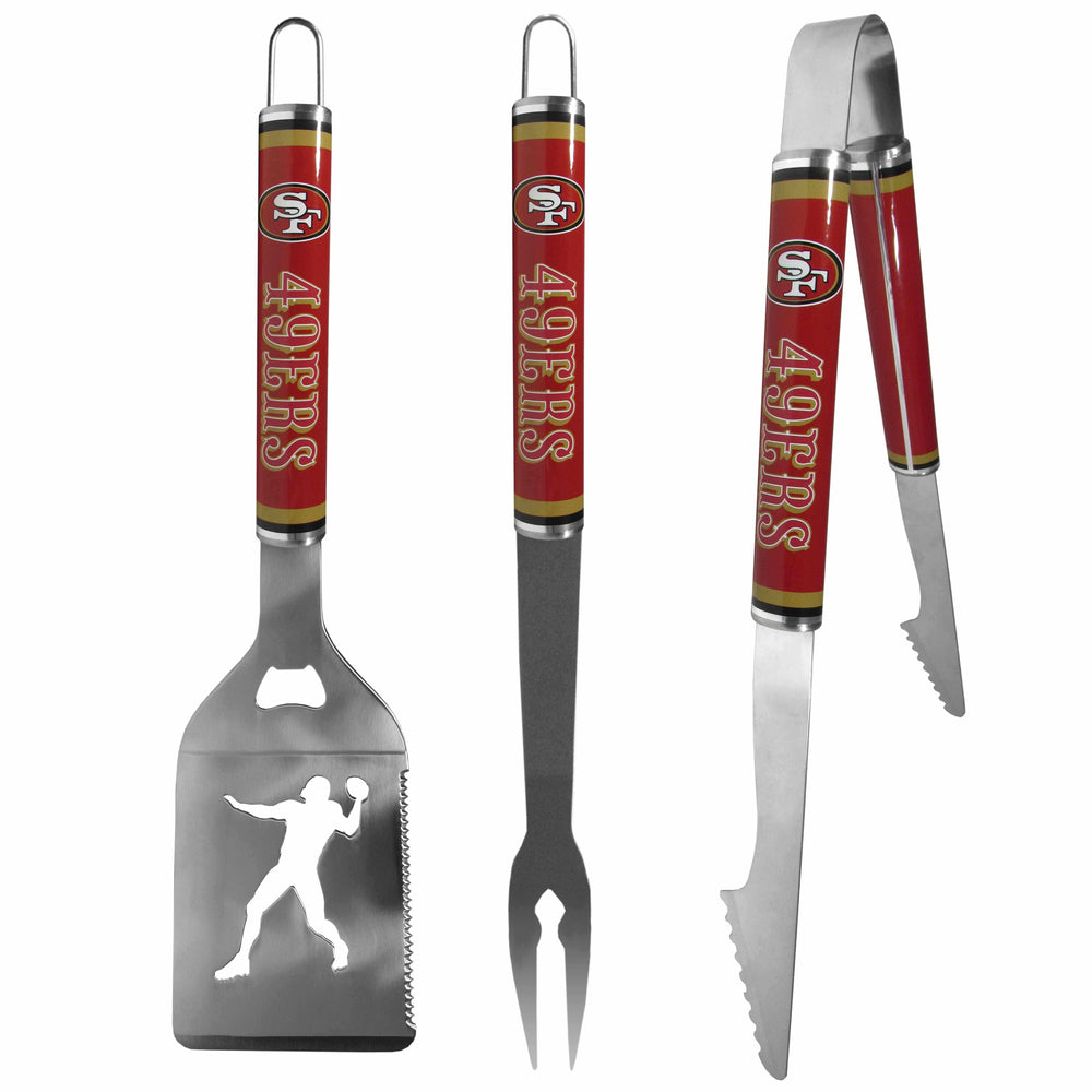 San Francisco 49ers 3 pc Steel BBQ Tool Set - San Francisco 49ers - Flyclothing LLC