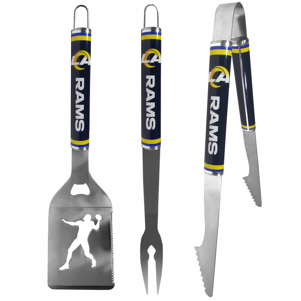 Los Angeles Rams 3 pc Steel BBQ Tool Set - Los Angeles Rams - Flyclothing LLC