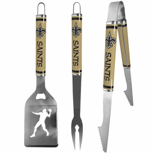 New Orleans Saints 3 pc Steel BBQ Tool Set - New Orleans Saints - Flyclothing LLC