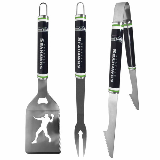 Seattle Seahawks 3 pc Steel BBQ Tool Set - Seattle Seahawks - Flyclothing LLC