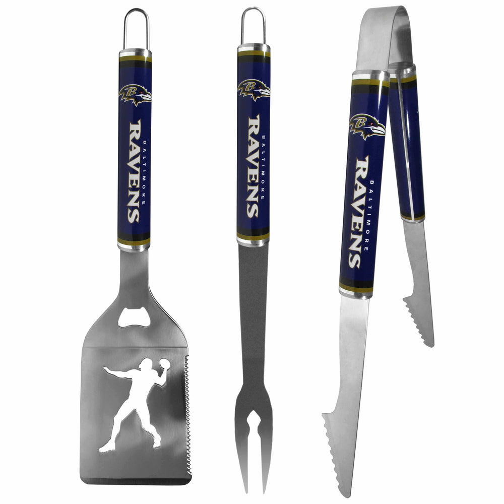 Baltimore Ravens 3 pc Steel BBQ Tool Set - Baltimore Ravens - Flyclothing LLC