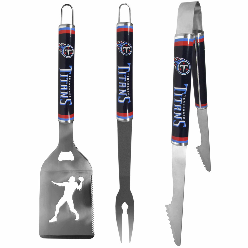 Tennessee Titans 3 pc Steel BBQ Tool Set - Tennessee Titans - Flyclothing LLC