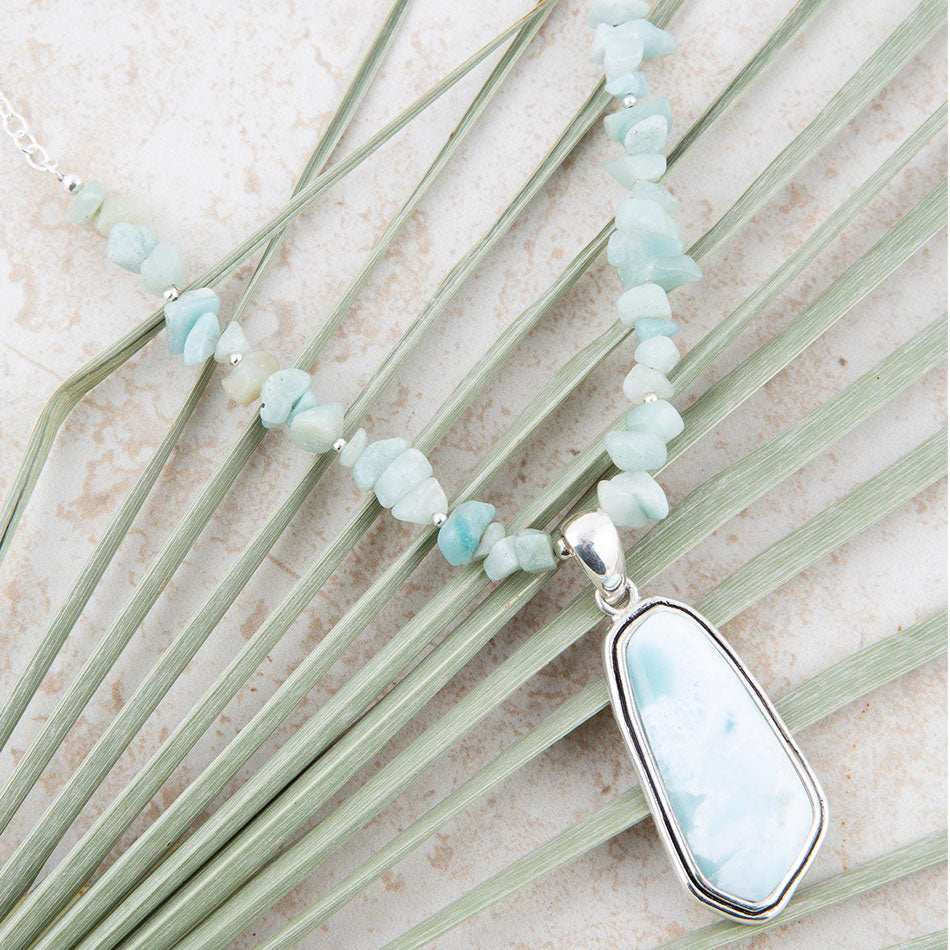 Natural Wonders Blue Larimar and Sterling Silver Necklace - Barse Jewelry - Flyclothing LLC