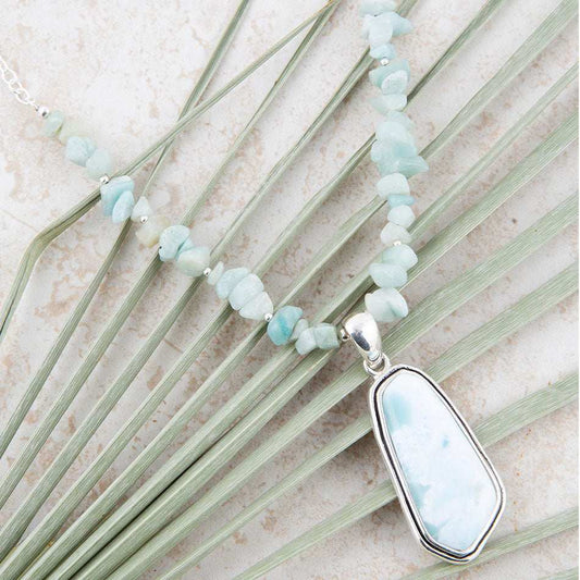 Natural Wonders Blue Larimar and Sterling Silver Necklace - Barse Jewelry - Flyclothing LLC