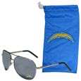 Los Angeles Chargers Aviator Sunglasses and Bag Set - Siskiyou Buckle - Flyclothing LLC