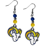 Los Angeles Rams Fan Bead Dangle Earrings - Los Angeles Rams - Flyclothing LLC