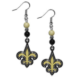 New Orleans Saints Fan Bead Dangle Earrings - New Orleans Saints - Flyclothing LLC