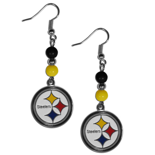 Pittsburgh Steelers Fan Bead Dangle Earrings - Pittsburgh Steelers - Flyclothing LLC