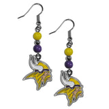 Minnesota Vikings Fan Bead Dangle Earrings - Minnesota Vikings - Flyclothing LLC