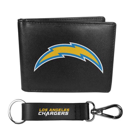Los Angeles Chargers Bi-fold Wallet & Strap Key Chain - Los Angeles Chargers - Flyclothing LLC