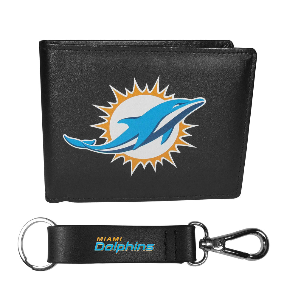 Miami Dolphins Bi-fold Wallet & Strap Key Chain - Miami Dolphins - Flyclothing LLC