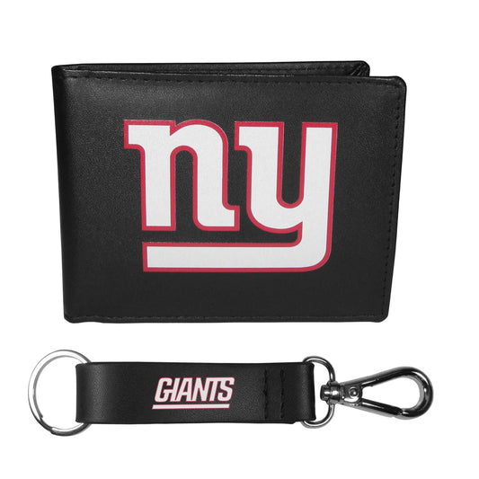 New York Giants Bi-fold Wallet & Strap Key Chain - New York Giants - Flyclothing LLC