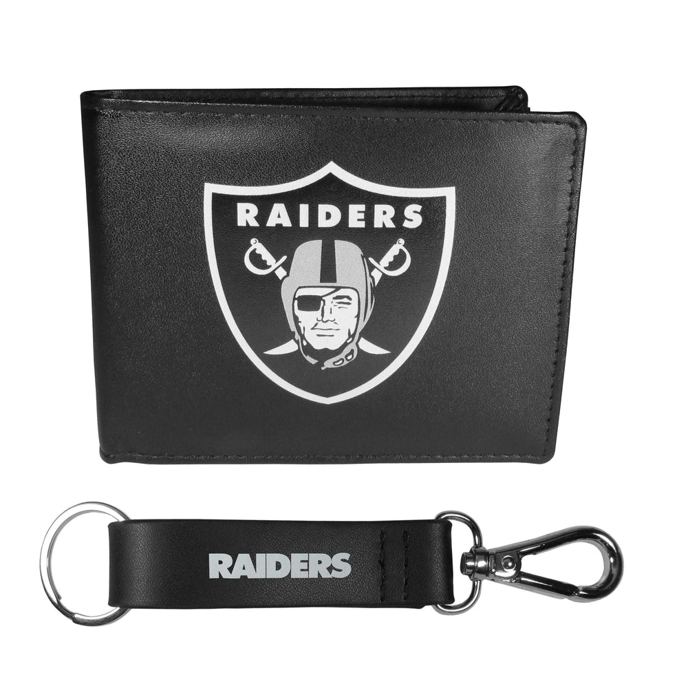 Las Vegas Raiders Bi-fold Wallet & Strap Key Chain - Las Vegas Raiders - Flyclothing LLC