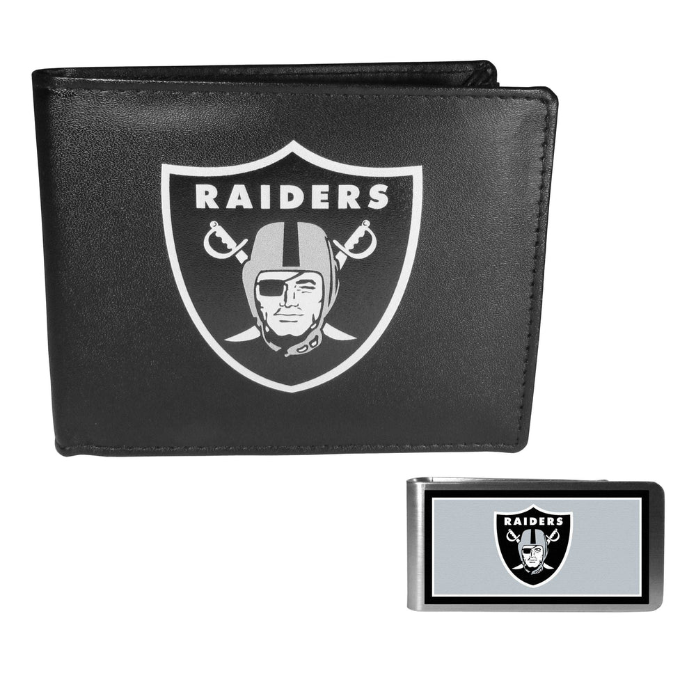 Las Vegas Raiders Bi-fold Wallet & Color Money Clip - Las Vegas Raiders - Flyclothing LLC