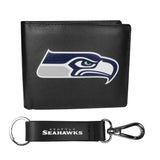 Seattle Seahawks Bi-fold Wallet & Strap Key Chain - Seattle Seahawks - Flyclothing LLC