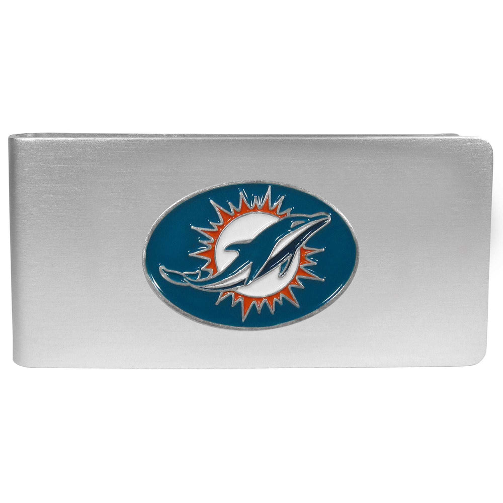 Miami Dolphins Brushed Metal Money Clip - Miami Dolphins - Flyclothing LLC