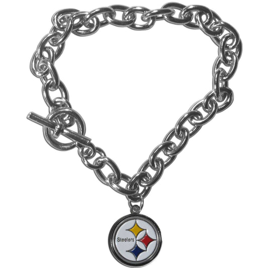 Pittsburgh Steelers Charm Chain Bracelet - Pittsburgh Steelers - Flyclothing LLC