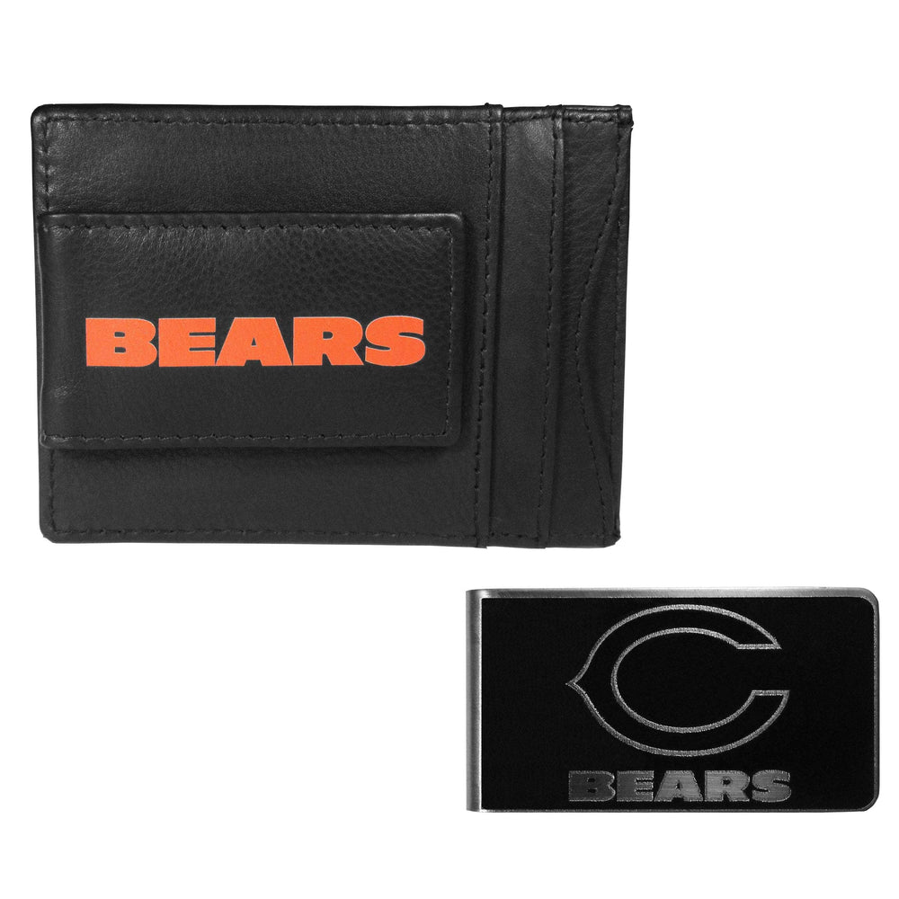 Chicago Bears Leather Cash & Cardholder & Black Money Clip - Chicago Bears - Flyclothing LLC