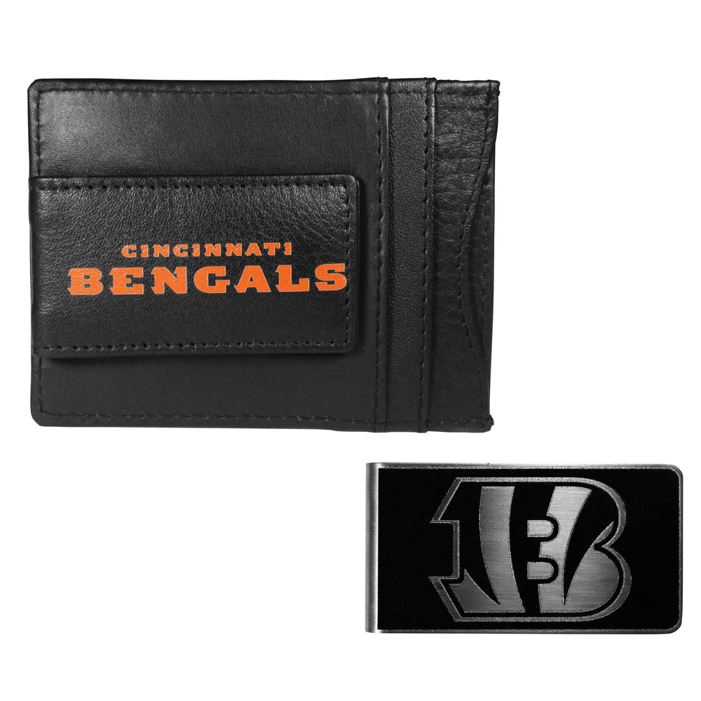 Cincinnati Bengals Leather Cash & Cardholder & Black Money Clip - Cincinnati Bengals - Flyclothing LLC
