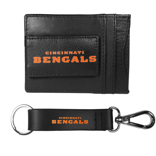 Cincinnati Bengals Leather Cash & Cardholder & Strap Key Chain - Cincinnati Bengals - Flyclothing LLC