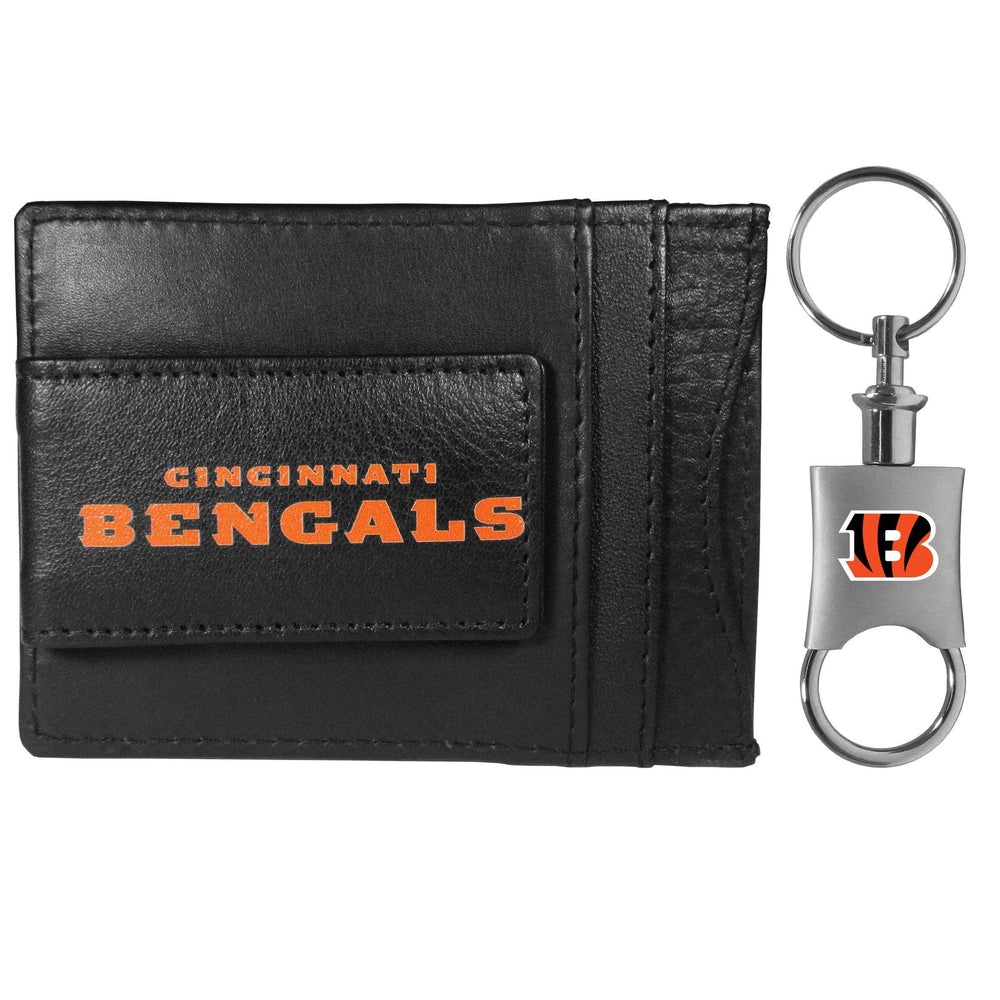 Cincinnati Bengals Leather Cash & Cardholder & Valet Key Chain - Cincinnati Bengals - Flyclothing LLC
