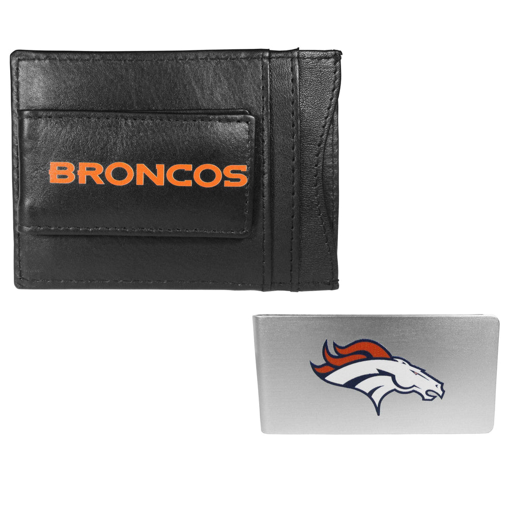 Denver Broncos Leather Cash & Cardholder & Money Clip - Denver Broncos - Flyclothing LLC
