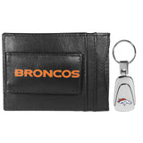 Denver Broncos Leather Cash & Cardholder & Steel Key Chain - Denver Broncos - Flyclothing LLC