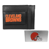 Cleveland Browns Leather Cash & Cardholder & Money Clip - Cleveland Browns - Flyclothing LLC