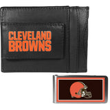 Cleveland Browns Leather Cash & Cardholder & Color Money Clip - Cleveland Browns - Flyclothing LLC