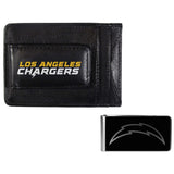 Los Angeles Chargers Leather Cash & Cardholder & Black Money Clip - Los Angeles Chargers - Flyclothing LLC