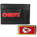 Kansas City Chiefs Leather Cash & Cardholder & Color Money Clip - Kansas City Chiefs - Flyclothing LLC