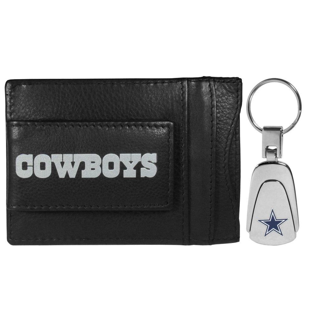 Dallas Cowboys Leather Cash & Cardholder & Steel Key Chain - Dallas Cowboys - Flyclothing LLC