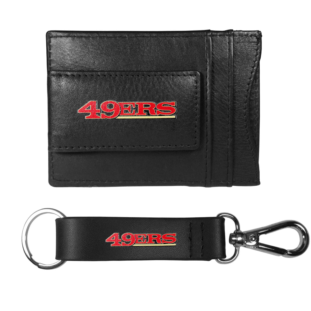 San Francisco 49ers Leather Cash & Cardholder & Strap Key Chain - San Francisco 49ers - Flyclothing LLC