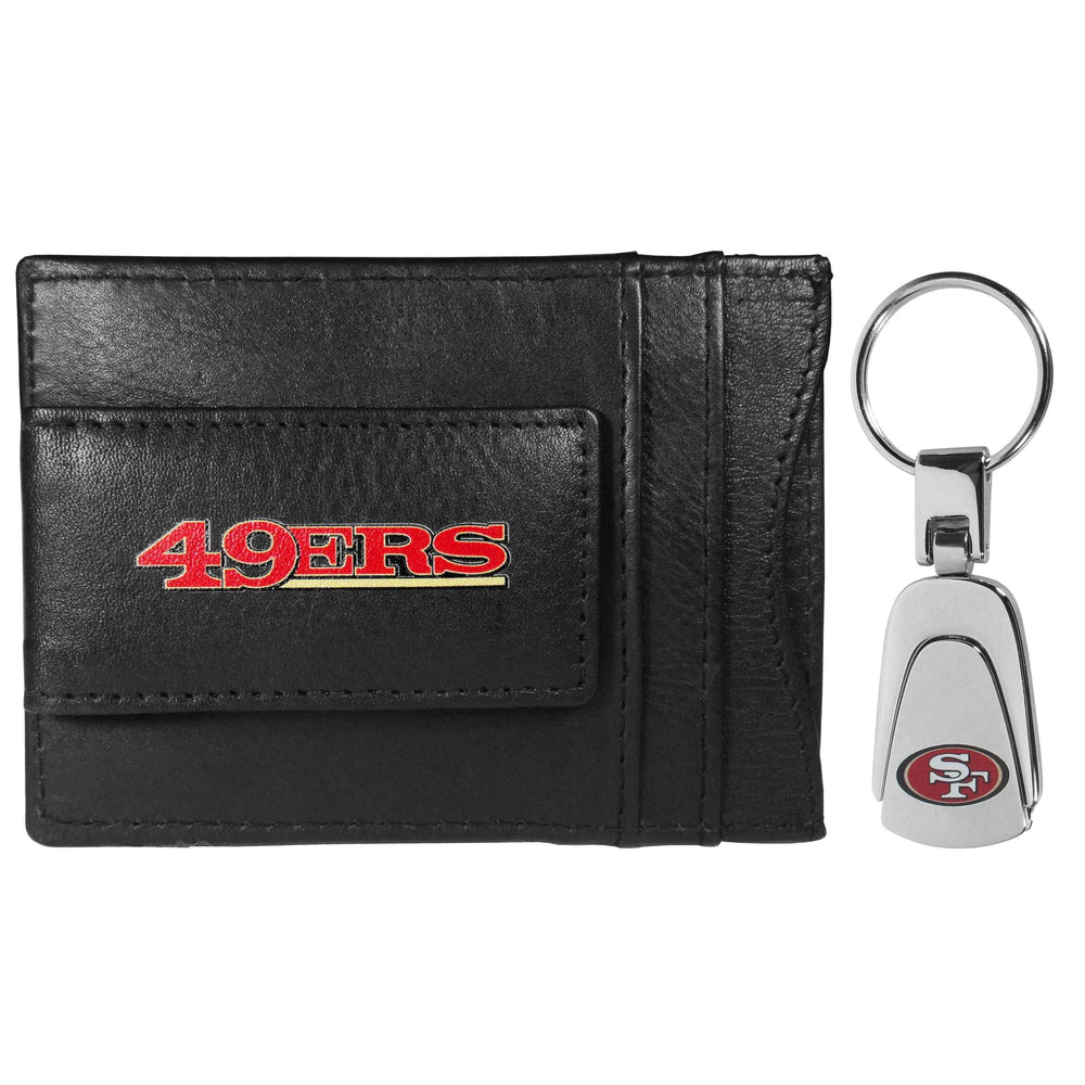 San Francisco 49ers Leather Cash & Cardholder & Steel Key Chain - San Francisco 49ers - Flyclothing LLC