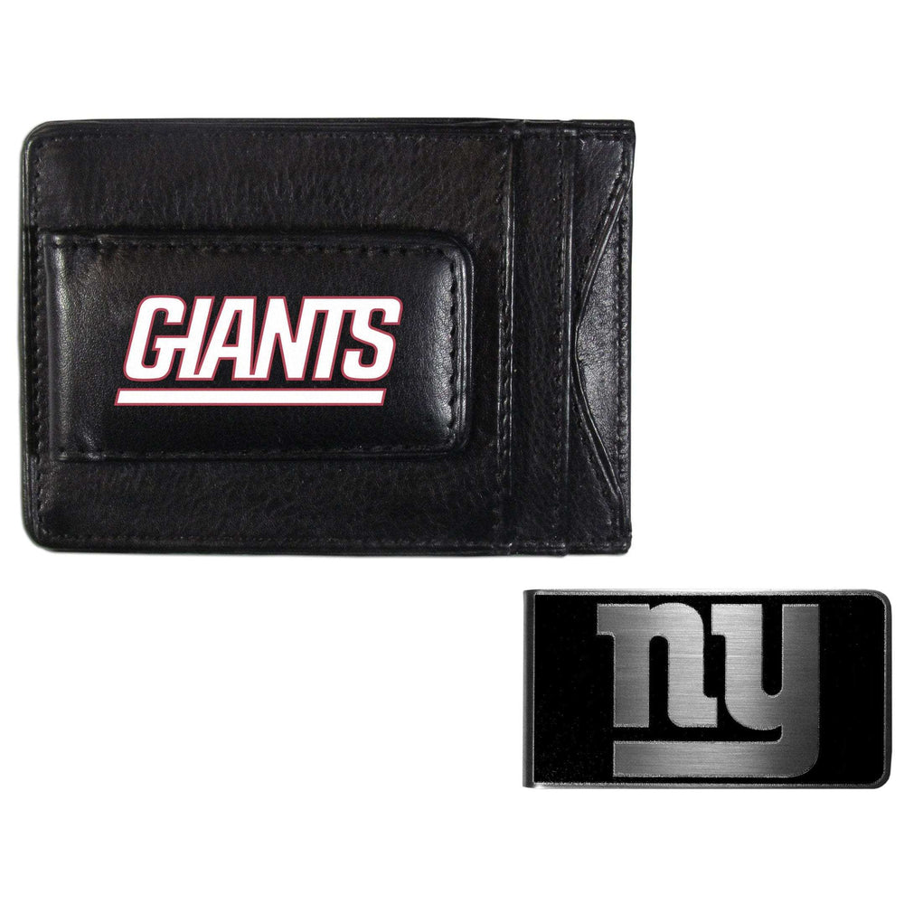 New York Giants Leather Cash & Cardholder & Black Money Clip - New York Giants - Flyclothing LLC