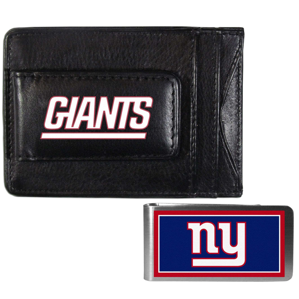 New York Giants Leather Cash & Cardholder & Color Money Clip - New York Giants - Flyclothing LLC