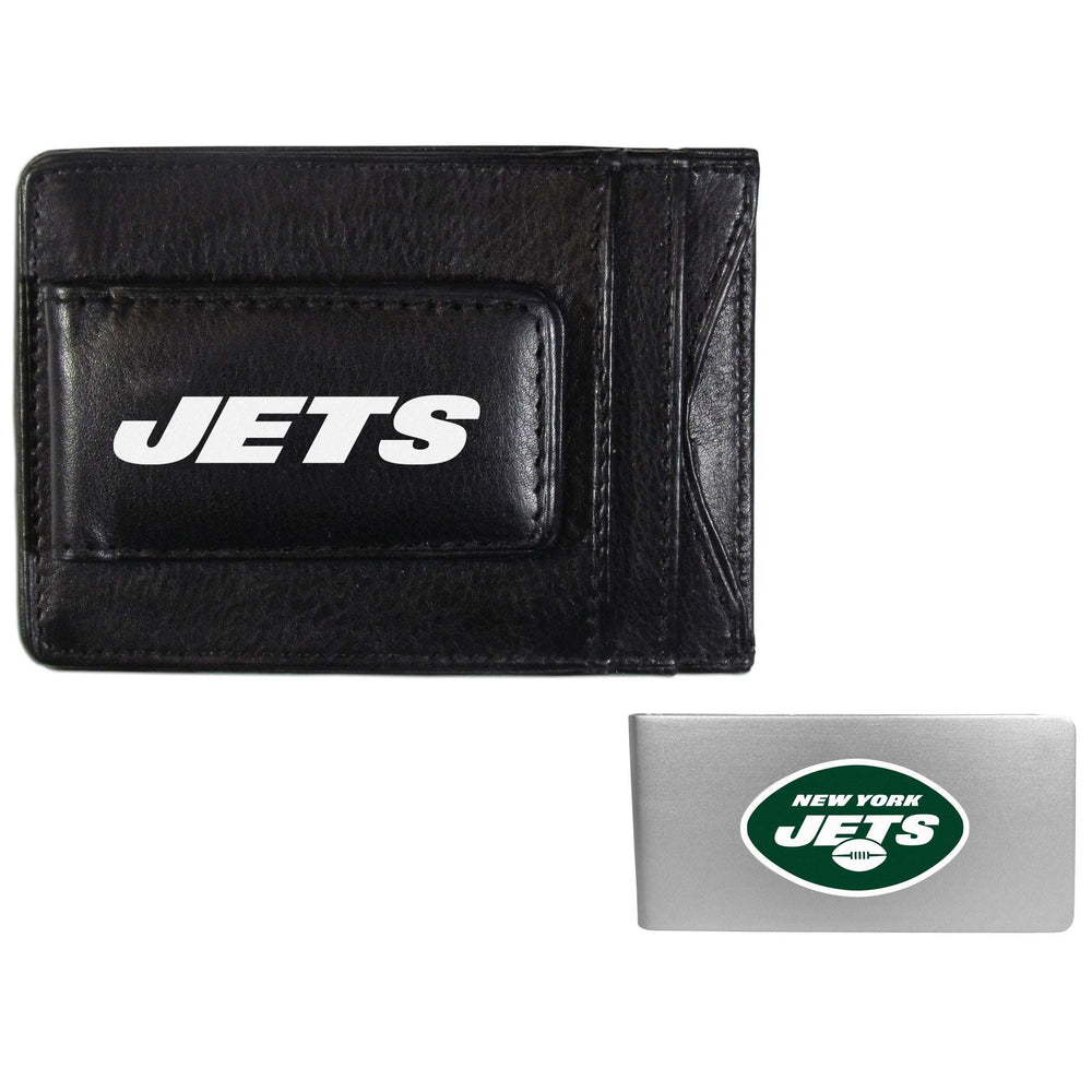 New York Jets Leather Cash & Cardholder & Money Clip - New York Jets - Flyclothing LLC