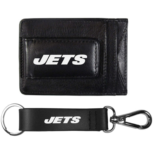 New York Jets Leather Cash & Cardholder & Strap Key Chain - New York Jets - Flyclothing LLC