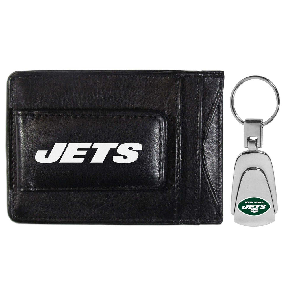 New York Jets Leather Cash & Cardholder & Steel Key Chain - New York Jets - Flyclothing LLC