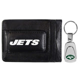 New York Jets Leather Cash & Cardholder & Steel Key Chain - New York Jets - Flyclothing LLC