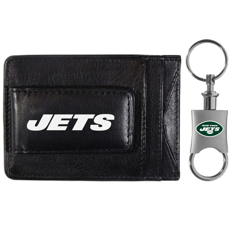 New York Jets Leather Cash & Cardholder & Valet Key Chain - New York Jets - Flyclothing LLC