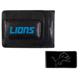 Detroit Lions Leather Cash & Cardholder & Black Money Clip - Detroit Lions - Flyclothing LLC