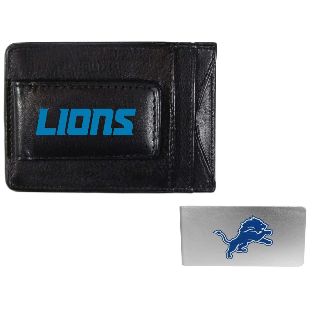 Detroit Lions Leather Cash & Cardholder & Money Clip - Detroit Lions - Flyclothing LLC