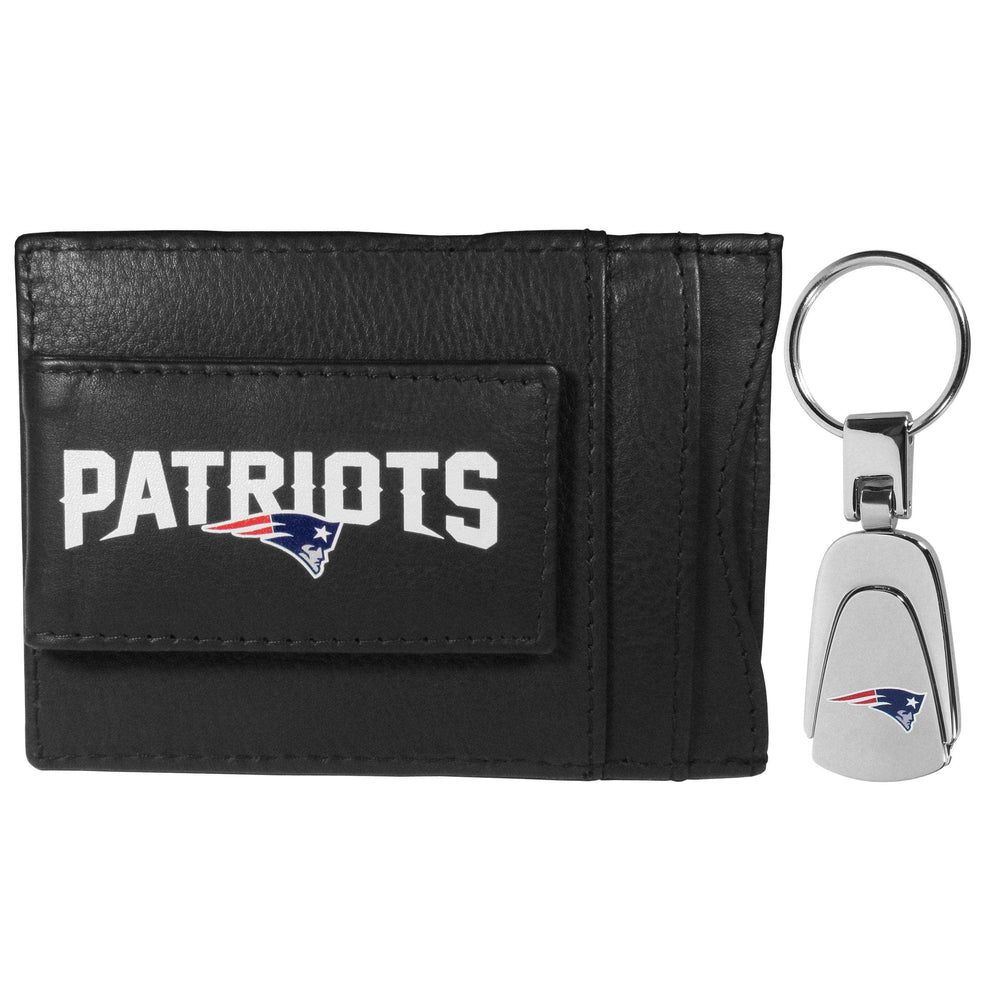 New England Patriots Leather Cash & Cardholder & Steel Key Chain - New England Patriots - Flyclothing LLC
