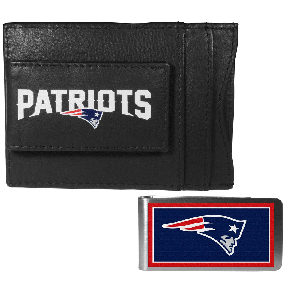New England Patriots Leather Cash & Cardholder & Color Money Clip - New England Patriots - Flyclothing LLC