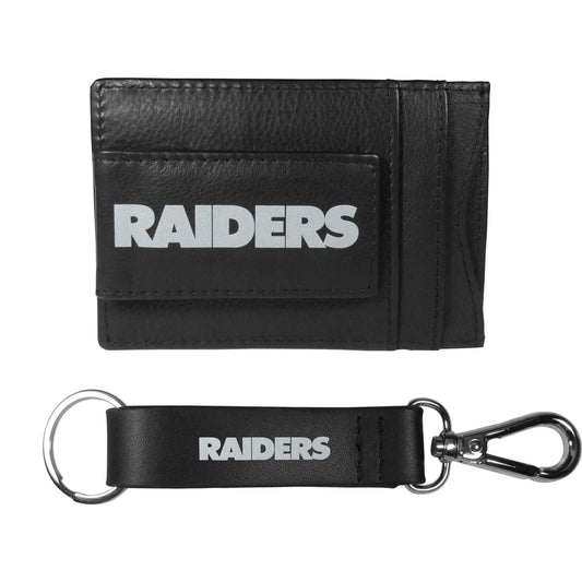 Las Vegas Raiders Leather Cash & Cardholder & Strap Key Chain - Las Vegas Raiders - Flyclothing LLC