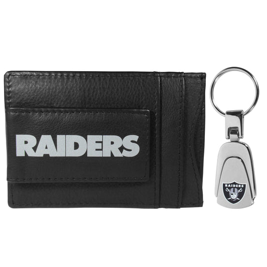 Las Vegas Raiders Leather Cash & Cardholder & Steel Key Chain - Las Vegas Raiders - Flyclothing LLC
