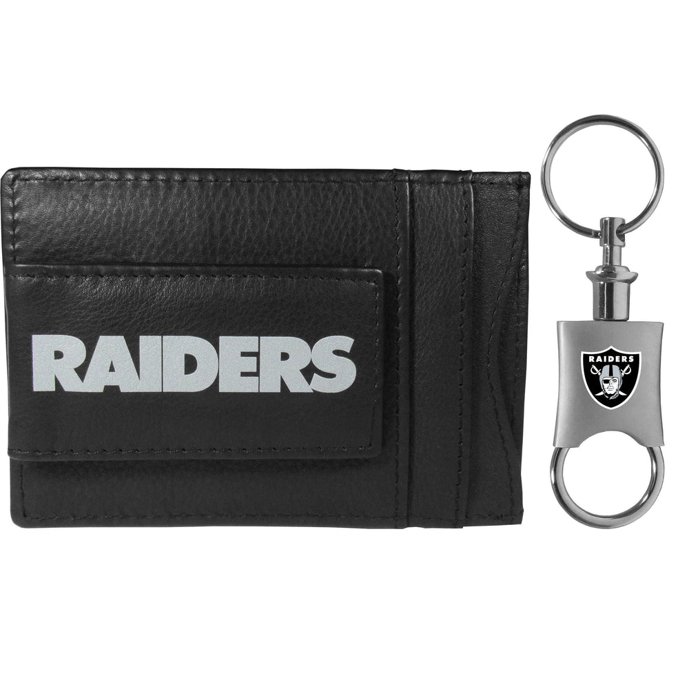 Las Vegas Raiders Leather Cash & Cardholder & Valet Key Chain - Las Vegas Raiders - Flyclothing LLC