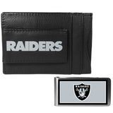 Las Vegas Raiders Leather Cash & Cardholder & Color Money Clip - Las Vegas Raiders - Flyclothing LLC