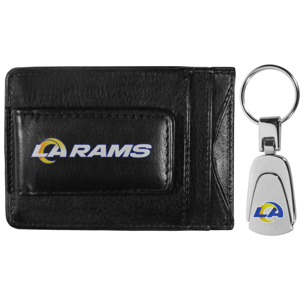 Los Angeles Rams Leather Cash & Cardholder & Steel Key Chain - Los Angeles Rams - Flyclothing LLC